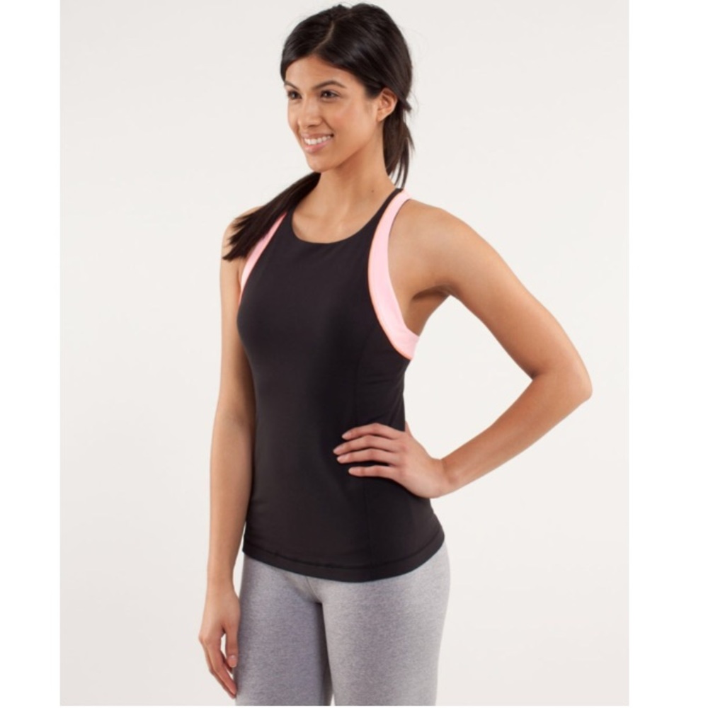 LULULEMON | Vinyasa Surf Tank Black / Bleached Coral / Pop Orange